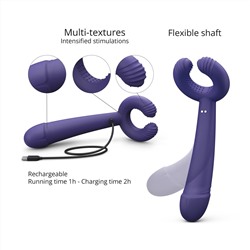 Темно-синий вибратор для пар Please Me Multi Vibrator