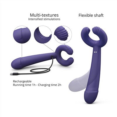 Темно-синий вибратор для пар Please Me Multi Vibrator