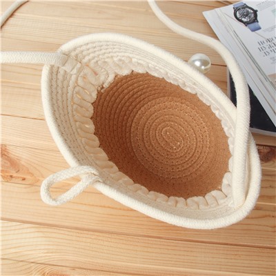 Сумка плетеная 21x15x9 / DW-11 /уп 25/50/коричнево-бежевая