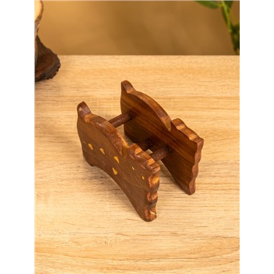 Подставка под горячее «Кошка», набор 6 шт., 11.5×13×6.5 см, дерево шишам