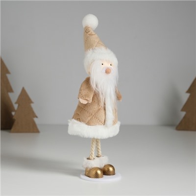 Фигурка «Дед Мороз в бежевой шубке», 6.8×7×18.5 см