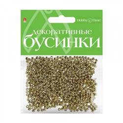 Бусины круглые ЗОЛОТЫЕ 3 мм 2-371/01 Альт