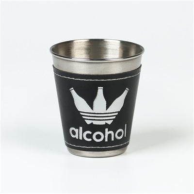 Стопки в чехле Alcohol, нержавеющая сталь, набор 3 шт. х 70 мл