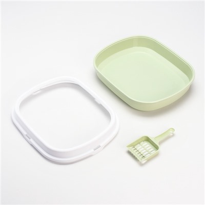 Туалет с бортом, 40×34×11 см, пластик, зелёный