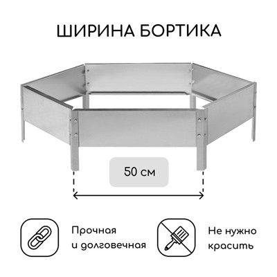 Клумба оцинкованная, d=100 см, высота бортика 15 см, Greengo