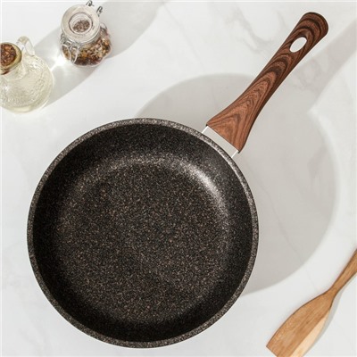 Сковорода KUKMARA Granit Ultra original, d=24 см, пластиковая ручка, антипригарное покрытие, алюминий, коричневая