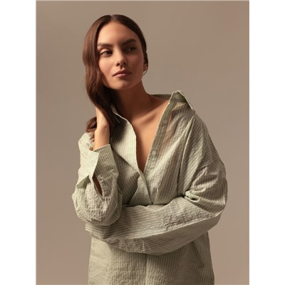 Сорочка ночная женская SL HOME Basic, размер 44-46, зелёная