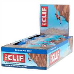 Clif Bar, Энергетический батончик с шоколадной крошкой, 12 батончиков, весом 68 г (2,40 унции) каждый
