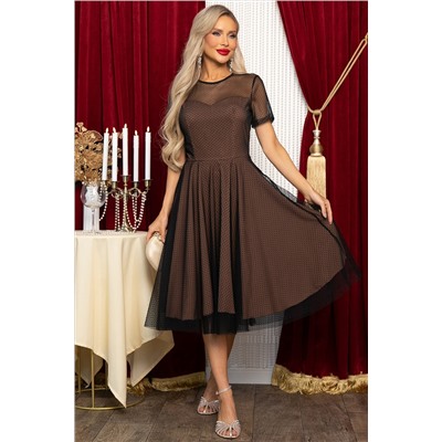 Платье Эйрена (черно-коричневое) П14721-6М
