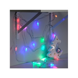 Гирлянда «Нить» 5 м с насадками «Шишки», IP20, прозрачная нить, 20 LED, свечение мульти (RG/RB), мигание, 220 В