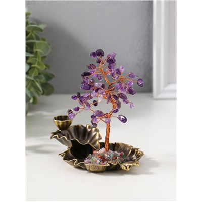 Подставка под благовония «Лягушка в фонтане у дерева», 72 камня, 8.5×13×15 см