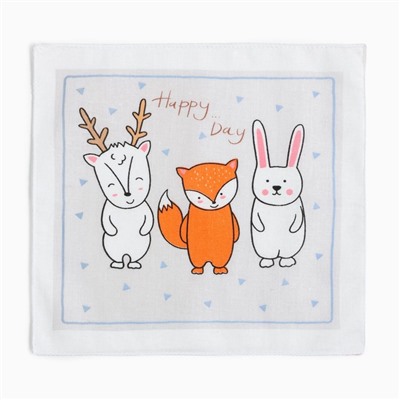 Платки носовые детские «Крошка Я. Зверята», 21×21 см-12 шт., МИКС, хлопок 100%