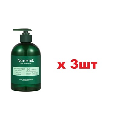 Naturtek Гель-концентрат для мытья посуды гипоаллергенный 400мл Майский луг  3шт