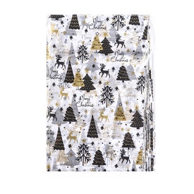 Бумага упаковочная тишью, новогодняя упаковка «Оленята»,50×65 см