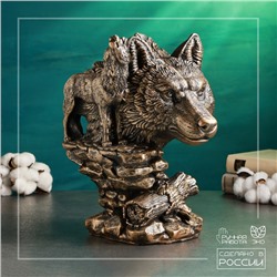 Фигура гипс «Волк» 24×22×33 см, под бронзу