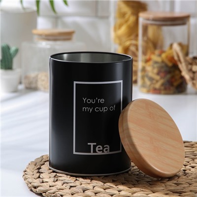 Банка для хранения чая Lifestyle, 11×11×15.5 см, жесть, чёрная