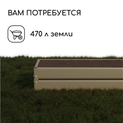Грядка оцинкованная, 195×70×34 см, Greengo