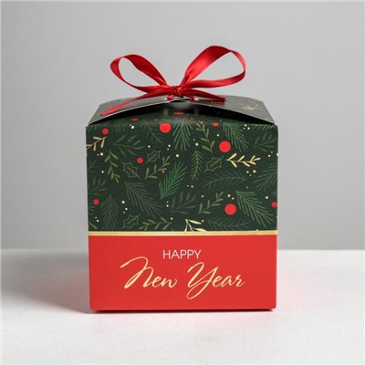 Коробка подарочная новогодняя складная «Тепла и уюта», 12×12×12 см, Новый год