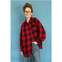Рубашка женская  HUG077/08/Красный, черный