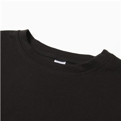 Футболка детская со спущенным плечом, чёрная, рост 122 см