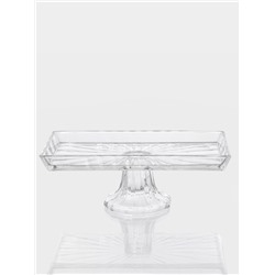 Блюдо «Шубница». 27.4×14×10 см, на ножке, стекло, прозрачная