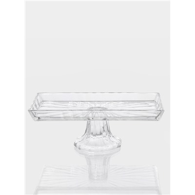 Блюдо «Шубница». 27.4×14×10 см, на ножке, стекло, прозрачная