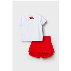 Комплект трикотажный для девочек: фуфайка (футболка), юбка-шорты PLAYTODAY, 1241304