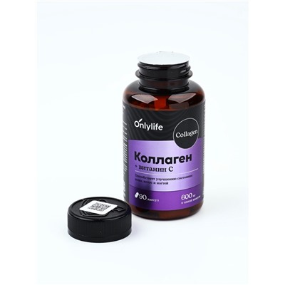 Коллаген, витамин С, для роста волос и ногтей, 90 капсул