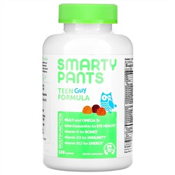 SmartyPants, Teen Guy Formula, Lemon Lime, Cherry, and Orange, 120 Gummies