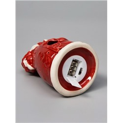 Светодиодная фигура «Дед Мороз», 13.8×6.8×7.5 см, 1 LED, керамика, от батареек LR44×3, тёплый белый свет