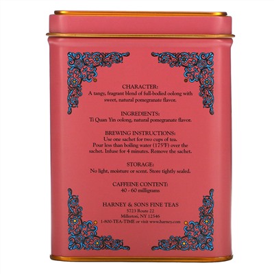 Harney & Sons, HT, чайная смесь, чай улун с гранатом, 20 саше, 40 г (1,4 унции)