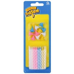 Свечи для торта 24 шт. 6см с подставками 1502-0181 Веселая Затея