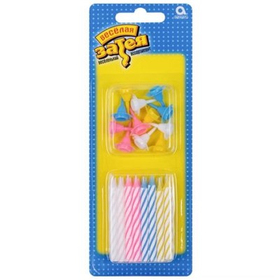 Свечи для торта 24 шт. 6см с подставками 1502-0181 Веселая Затея