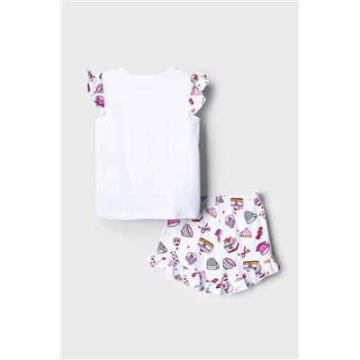 Комплект трикотажный для девочек: джемпер (футболка), шорты PLAYTODAY, 1239768