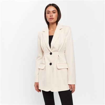 Пиджак женский с защипами MIST, размер 46, молочный
