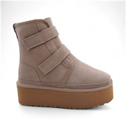 Ботинки из натуральной кожи на меху R-62M бежевые