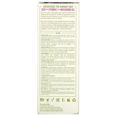 Petal Fresh, Pure, SuperFoods for Hair, Color Shield Hair Serum, Acai, Vitamin C & Macadamia Oil, 2 fl oz (60 ml)