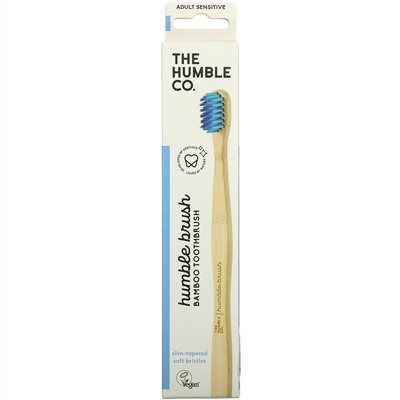 The Humble Co., Humble Bamboo Toothbrush, Adult Sensitive, Blue, 1 Toothbrush
