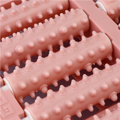 Массажёр «Барабаны», 26×21.5×5 см, 5 рядов, цвет розовый