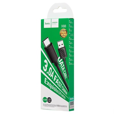 Кабель USB - Type-C Hoco X88 15W 100см 3A  (black)