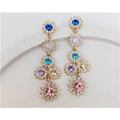 Вечерние серьги с чешскими стразами