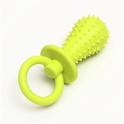 Жевательная игрушка для собак «Соска», 10×3 см, TPR, салатовая