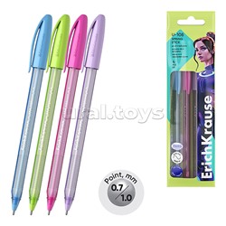 Набор из 4 ручек шариковых ErichKrause U-108 Stick Spring 0.7, Ultra Glide Technology, цвет чернил синий (в пакете)