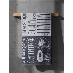 Полотенце махровое Этель «Папа супергерой», 50×90 см, 100% хлопок, 420 г/м², серое