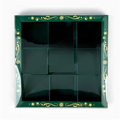 Коробка под 9 конфет с ячейками «Новогодняя сказка», 14.5×14.5×3 см