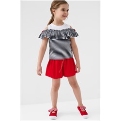 Комплект трикотажный для девочек: джемпер (футболка), шорты PLAYTODAY, 1243226