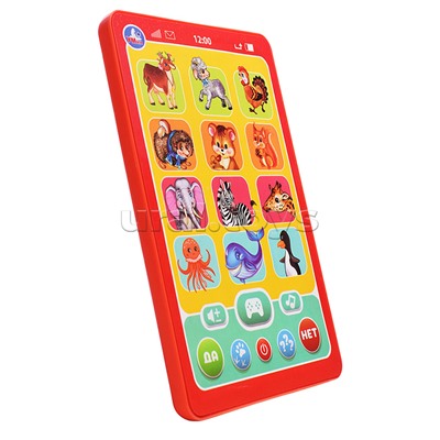 Обучающий мини-планшет 75+ мелодий, звуков и вопросов викторин на блистере