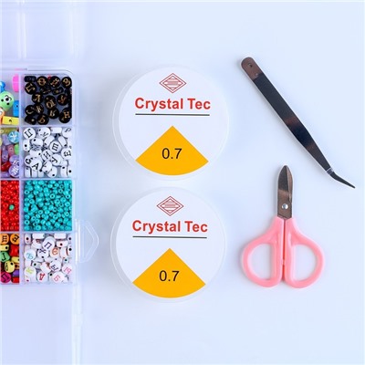 Набор для создания украшений, 24 вида бусин, леска, ножницы