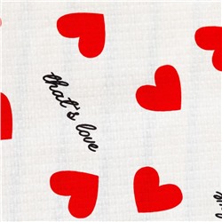 Простыня для бани «Сердечки» 150×180±5 см, 100% хлопок, вафельное полотно, 160 г/м²