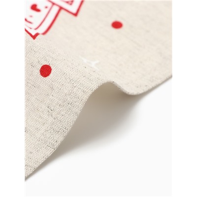 Полотенце «Ёлочки красные», 39×60 см, 160 г/м, лён 50%, хлопок 50%